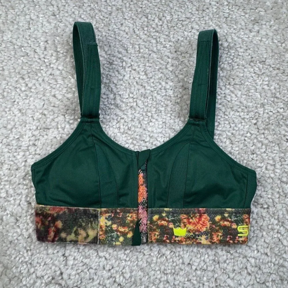 Shefit Ultimate High Impact Sports Bra Green Conquer Print XS